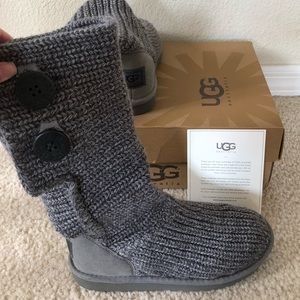 NEW UGG Girls Classic Cardy Grey Boot